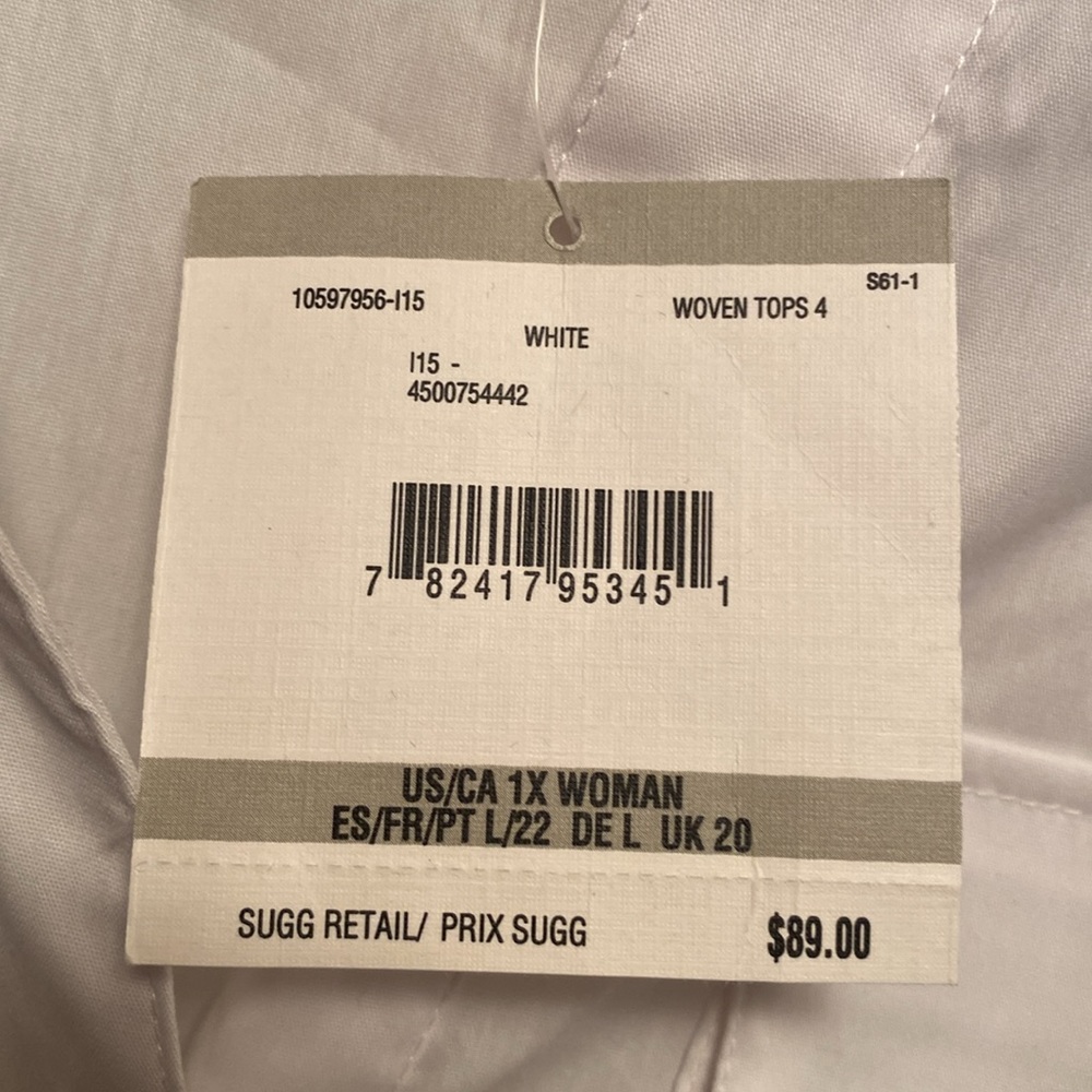 Anne Klein White Button Down Top…size 1X - Picture 7 of 7